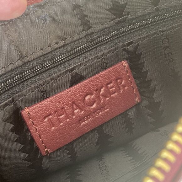 Thacker New York Genuine Leather Wristlet Burgundy As New - Picture 6 of 10